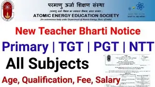 Primary Teacher Bharti TGT PGT || All Subjects Age, Qualification Shikshak Bharti latest news