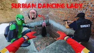 Team Spider-Man Rescues Police from the Serbian Dancing Lady Criminal ( Action POV )