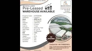 4500SQ FT PRE-LEASED INDUSTRIAL WAREHOUSE PROPERTY AVAILABLE FOR INVESTMENT IN BHIWANDI, MUMBAI