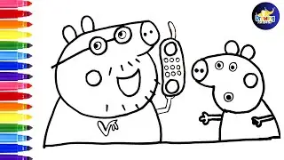 Draw And Color Peppa Pig And Daddy Pig, How To Draw Peppa Pig And Daddy Pig@dibujos-felices