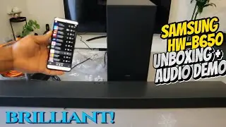 Samsung HW B650 Soundbar Unboxing and Setup with Audio Demos