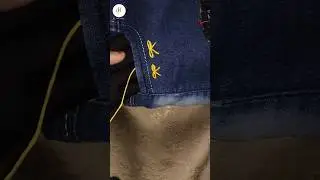 Easy jeans Hand Embroidery Art!😮🪡#creative#shorts#ytshorts#viralshorts#handembroidery#diy#art#design