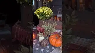 A pumpkin filled fall front porch with Life Designer Krista Gilbert