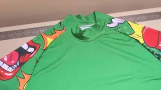 Comic Book BJJ Rash Guard Green Long Sleeve