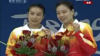 2008 diving beijing women's pair synchronised 3m springboard 7 (medal ceremony & interview)