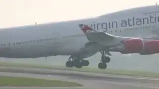 Beautiful take off virgin atlantic boeing 747 G-VROS from Manchester Airport