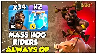 Mass Hog Riders Are Always OP!! Th15 to Th16 Attack Strategy in Clash of Clans