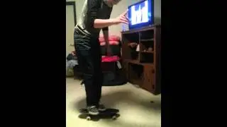 Trick Challenge|Tre flip on mini board while getting hit with balls