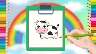 How to Draw a Cute Cow 🐮 | Easy Cow Drawing Step by Step for Kids & Beginners