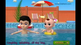 Swimming Song nursery Rhyme with lyrics | Song for children |  Kids swimming fun song | Kiddiestv