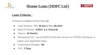 HDFC ltd Home Loan Policy in  English