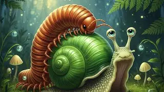 Observing a Millipede and Snail Meeting in the Wild (cinematic)