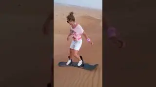 Sandboarding Experience In Dubai Desert Safari #shorts #dubai #sandboarding