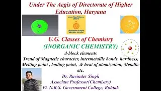 Revision of Trend of Magnetic character, intermetallic bonds, hardness, Melting point etc.