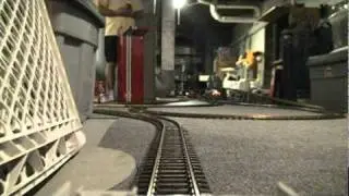 LGB TRAINS G-SCALE LAYOUT IN BASEMENT