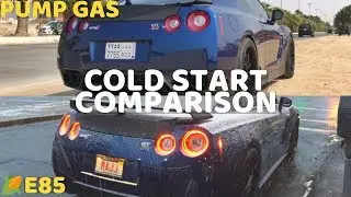 Nissan GTR Cold Start E85 vs 93