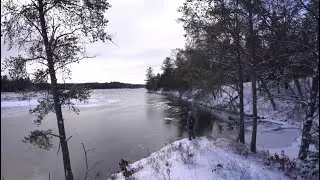 Day Solo Hiking Hike Au Sable River winter snow