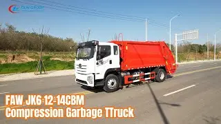 FAW JK6 220HP 14CBM Compression Garbage Truck for Collect &  transport Municipal Solid Waste