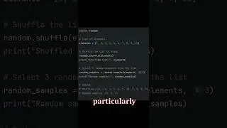 Python Trick: Using random for Shuffling and Sampling