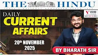 UPSC CSE : NOVEMBER 20th Daily Current Affairs LIVE  | Vishnu IAS Academy