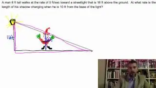 Calculus - 4.6 Notes Example 5: Related Rates - Santa's Changing Shadow