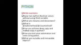 Tech Mahindra Python Robot Framework Interview Question for 6 to 13 yrs - Testing Labs A to Z Shrts7