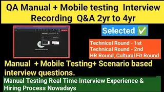 Manual Testing Interview Recording 1-3yr of experience | Real Time Interview Q & A | Live
