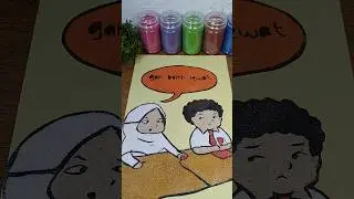 Kisah Temen Satu Bangku // Mewarnai Gambar Dengan Pasir Warna #shorts #sandpainting