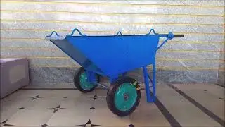 Double Wheel Barrow Trolley Solid Wheel With Hook Blue