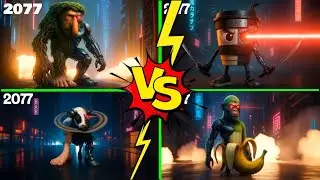Mega battle school Pineapple King Kong🆚Robot Shark🆚Kapuchino🆚Crocodile