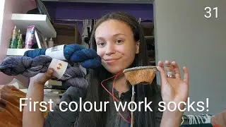 My first time doing colour work socks! Kendall's Creations Podcast 31