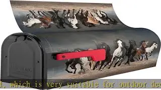 Abucaky Running Horses Mailbox Cover Magnetic Waterproof Mailbox Wraps Post Letter Box Decor 21x18