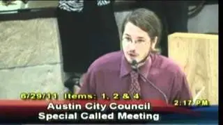 Clay Dafoe exposes CELOC, Formula 1 at Austin City Council 6/29/11