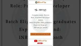 Frontend Developer Intern 💻 | ₹35K/Month | 2026 Batch 🚀