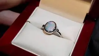 Ring Jewellery - Opal Stone and Sterling Silver Settings