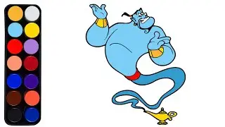 How to draw & coloring Genie [Aladdin] for children| kids play & learn