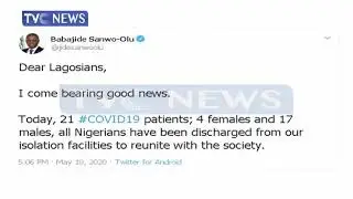 21 COVID-19 patients discharged from Isolation Centres in Lagos