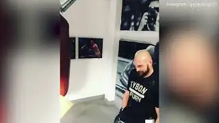 Tyson Fury avoids head injury after ceiling collapses in home gym