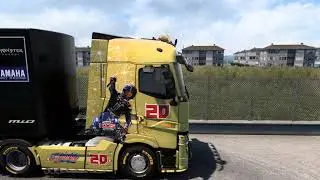 SKIN Fabio Quartararo champion du monde moto gp 2021 RENAULT RANGE T EVO + TRAILERS ETS by LSNDESIGN