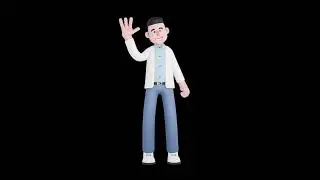 Stylized 3D Male Doctor Turntable | Waving Hand Animation
