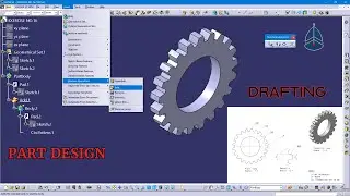 CATIA V5 Tutorial: Part Design Exercise 16 - Pad, Circular Pattern, Boolean, & Drafting