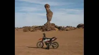 Adventure trip on offroad motobikers in the Libya desert