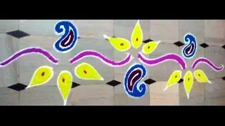 Leaf design border rangoli for all occasions