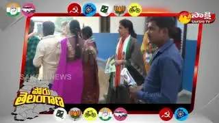 Dubbaka Congress Leader Nageshwar Reddy Wife Rajini Reddy Campaign || Sakshi TV
