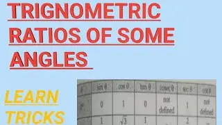Trigonometric ratios of some particular angle with learning trick🙂🙂