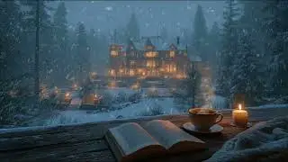 Snowy Winter Manor Ambience | Dark Academia Music for Reading, Study, Relaxation & Calm Night Mood