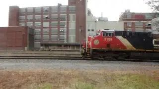 CN 3189 & CN 3930 Moving A Fast Eastbound Manifest Through Battle Creek Michigan 12/15/21