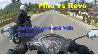 Revo X VS Yamaha Fino adu kencang jalan lurus