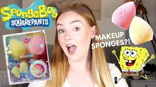 SPONGEBOB MAKEUP SPONGES?! OMG!! TESTING WET & DRY...