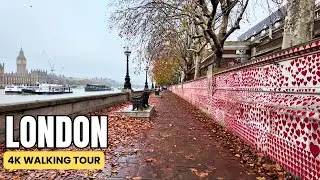 4k London Walk [4K] | Vauxhall to Tower Bridge | London's Thames Path Autumn London Walking Tour 4K